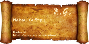 Makay György névjegykártya